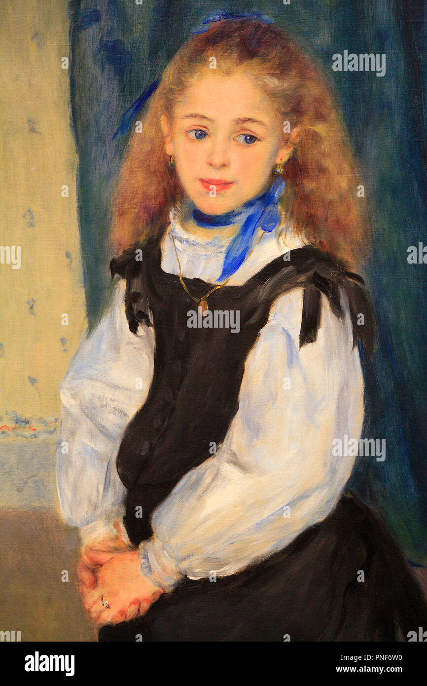 Portrait von der acht Jahre alten Mademoiselle Adelphine Legrand, von Pierre Auguste Renoir, 1875, französischer Impressionisten Öl Malerei. Stockfoto