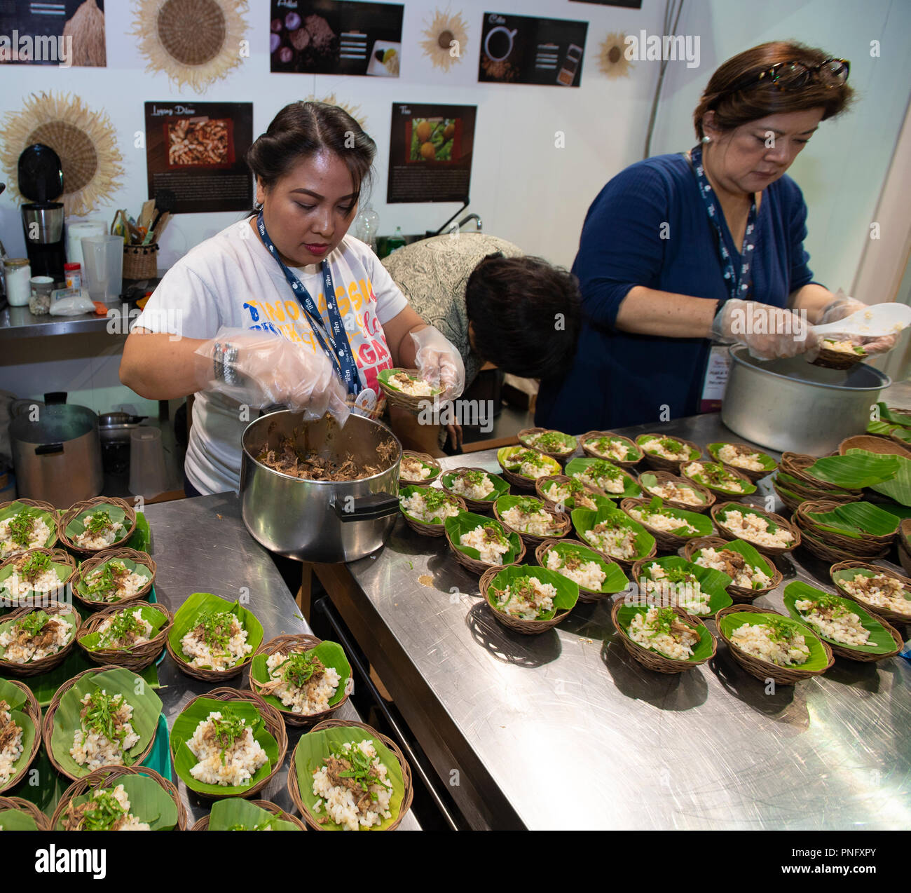 Italien Turin, Lingotto 21 September 2018 Terra Madre - Salone del Gusto - Philippinen Stand: Wirklich Easy Star/Alamy leben Nachrichten Stockfoto