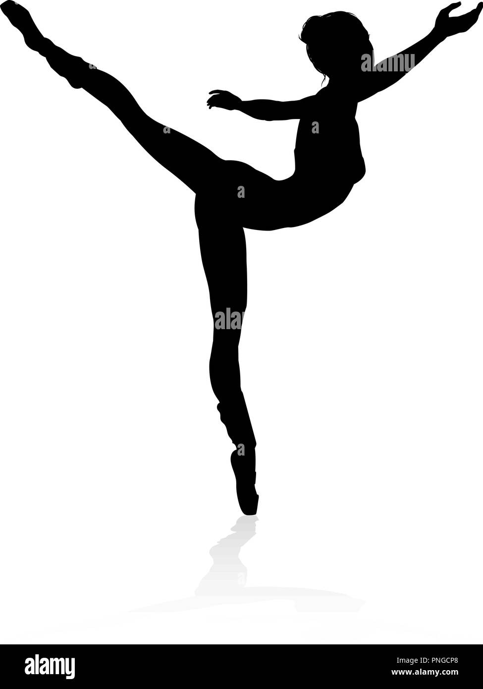 Silhouette Ballet Dancer Stock Vektor