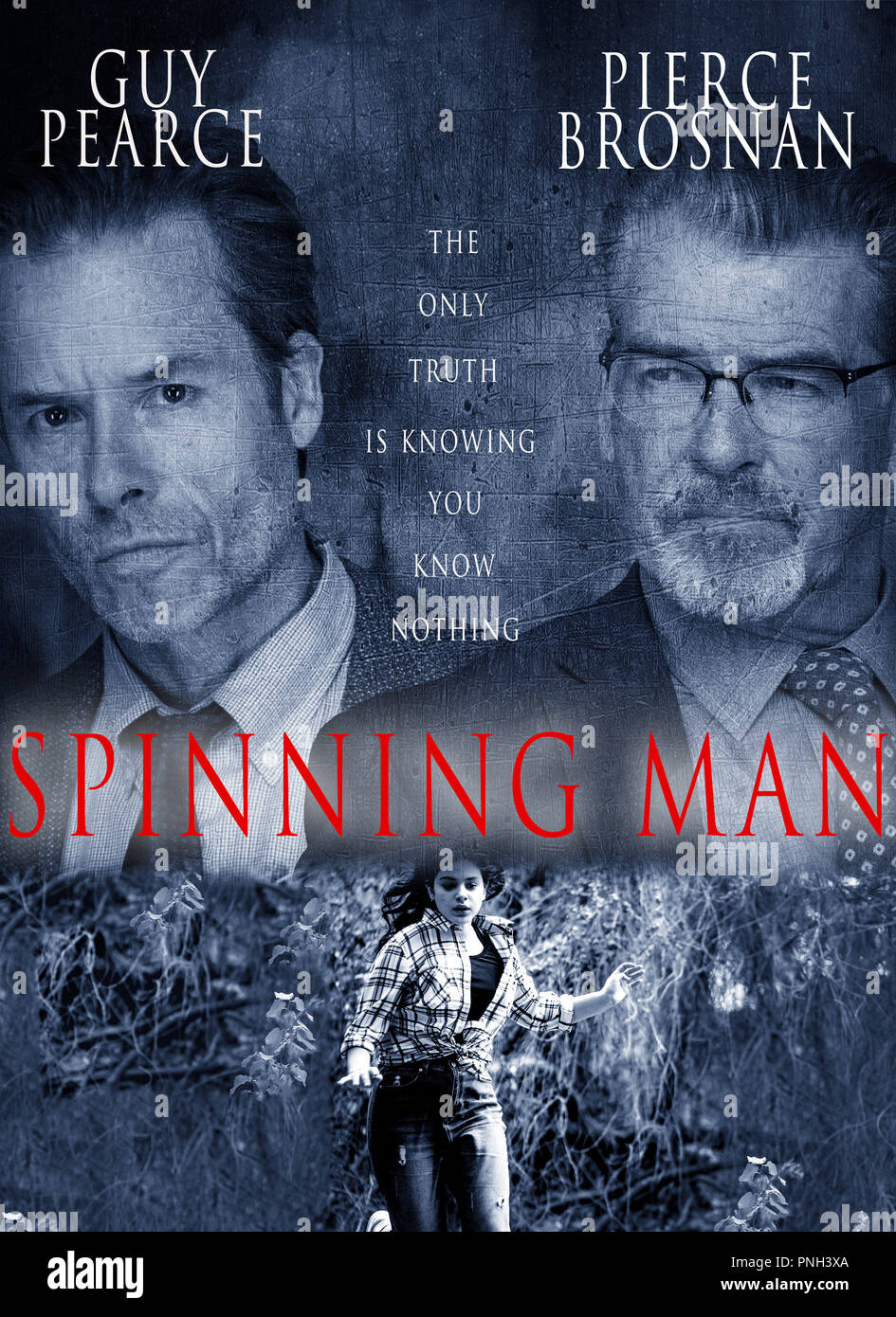 RELEASE DATE: April 6, 2018 Title: Spinning Mann Studio: SUNFILM Entertainment Regie: Simon Kaijser PLOT: eine glücklich verheiratete Professor, für viele Angelegenheiten mit den Studierenden bekannt ist, wird der Hauptverdächtige, als eine junge Frau verloren gegangen ist. STARRING: PIERCE BROSNAN als Malloy, Guy Pearce als Evan Birke Poster Art (Credit Bild: © lionsgate/Entertainment Bilder) Stockfoto
