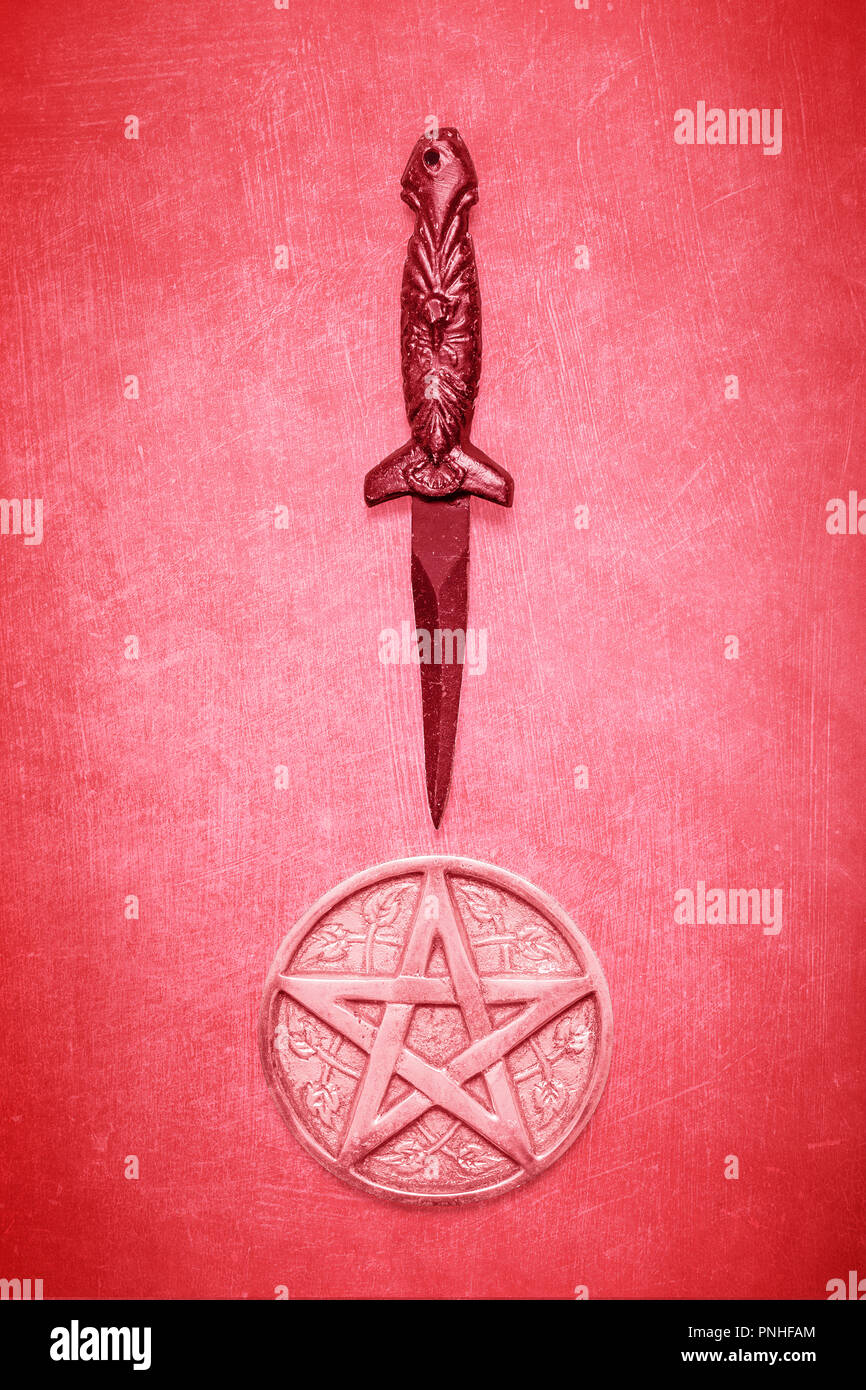 Stempel Magie Ritual Schutz Pentagramm Siegel mit rotem Wachs