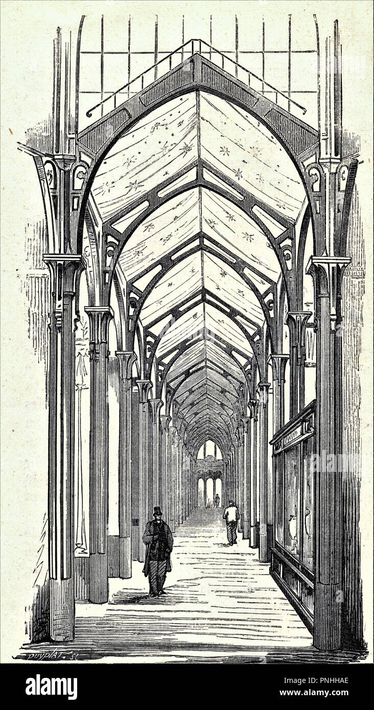 Ausstellung Universelle. Vue Perspective d'une des rues couvertes Stockfoto