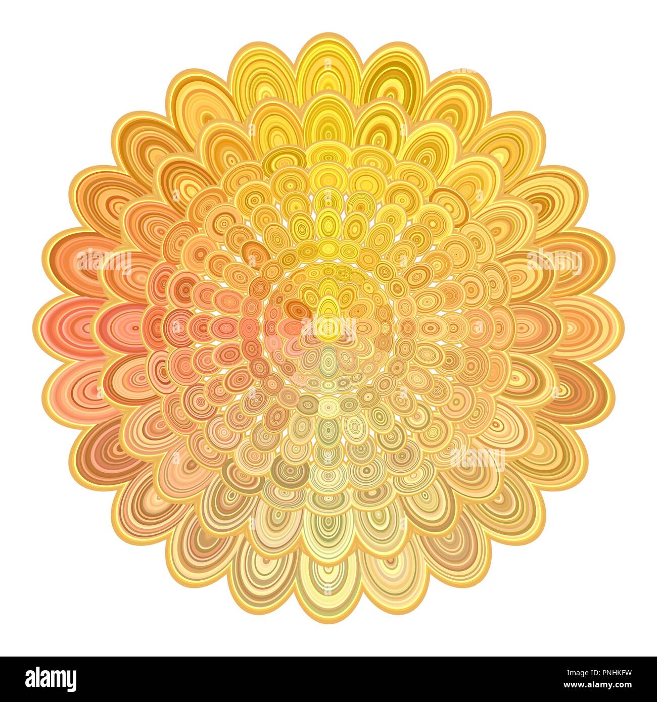 Golden abstrakt floral Mandala Design - Vektor digitale Kunst Stock Vektor