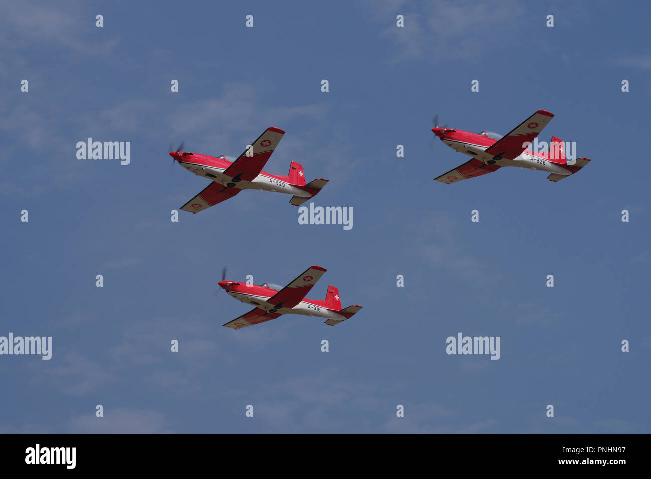 Pilatus PC-7 Team Swiss Air Force Stockfotografie - Alamy