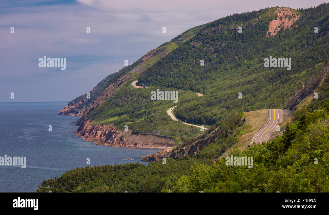 CAPE BRETON, Nova Scotia, Kanada - Cabot Trail Scenic Highway und der Küste, Cape Breton Highlands National Park. Stockfoto