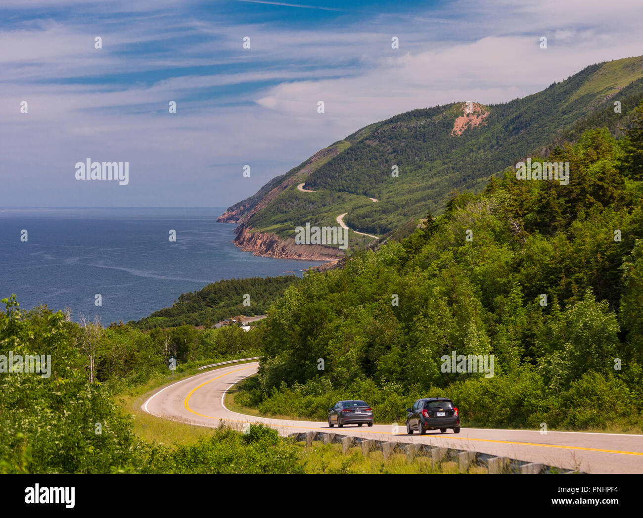 CAPE BRETON, Nova Scotia, Kanada - Cabot Trail Scenic Highway und der Küste, Cape Breton Highlands National Park. Stockfoto