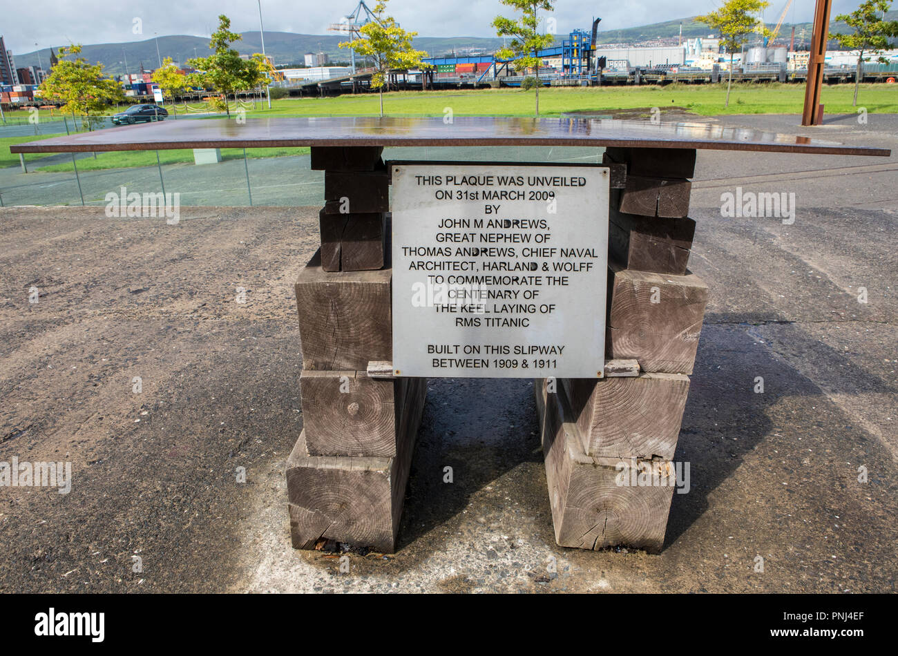 Belfast, Nordirland - 23. August 2018: Der helling, auf denen RMS Titanic gebaut wurde und in der historischen Stadt Belfast, Nord gestartet Stockfoto