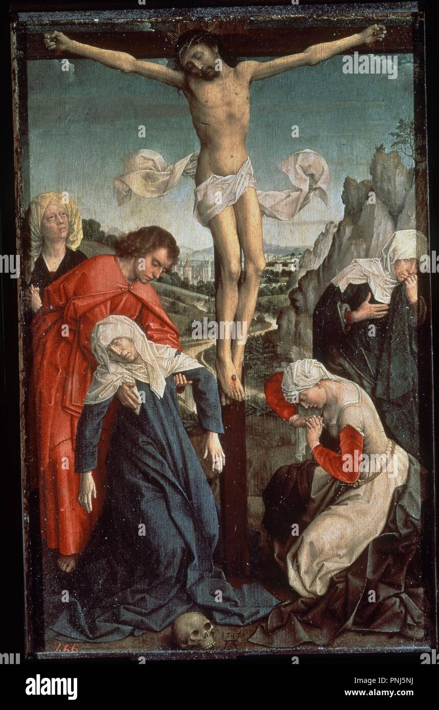 "Kreuzigung", Ca. 1510, flämischen Schule, Öl auf Leinwand, 47 cm x 31 cm, P 01886. Autor: Roger van der Weyden (Schüler). Lage: Museo del Prado - PINTURA. MADRID. Spanien. Stockfoto