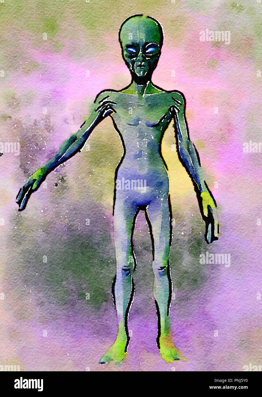 Space Alien Abbildung Stockfoto