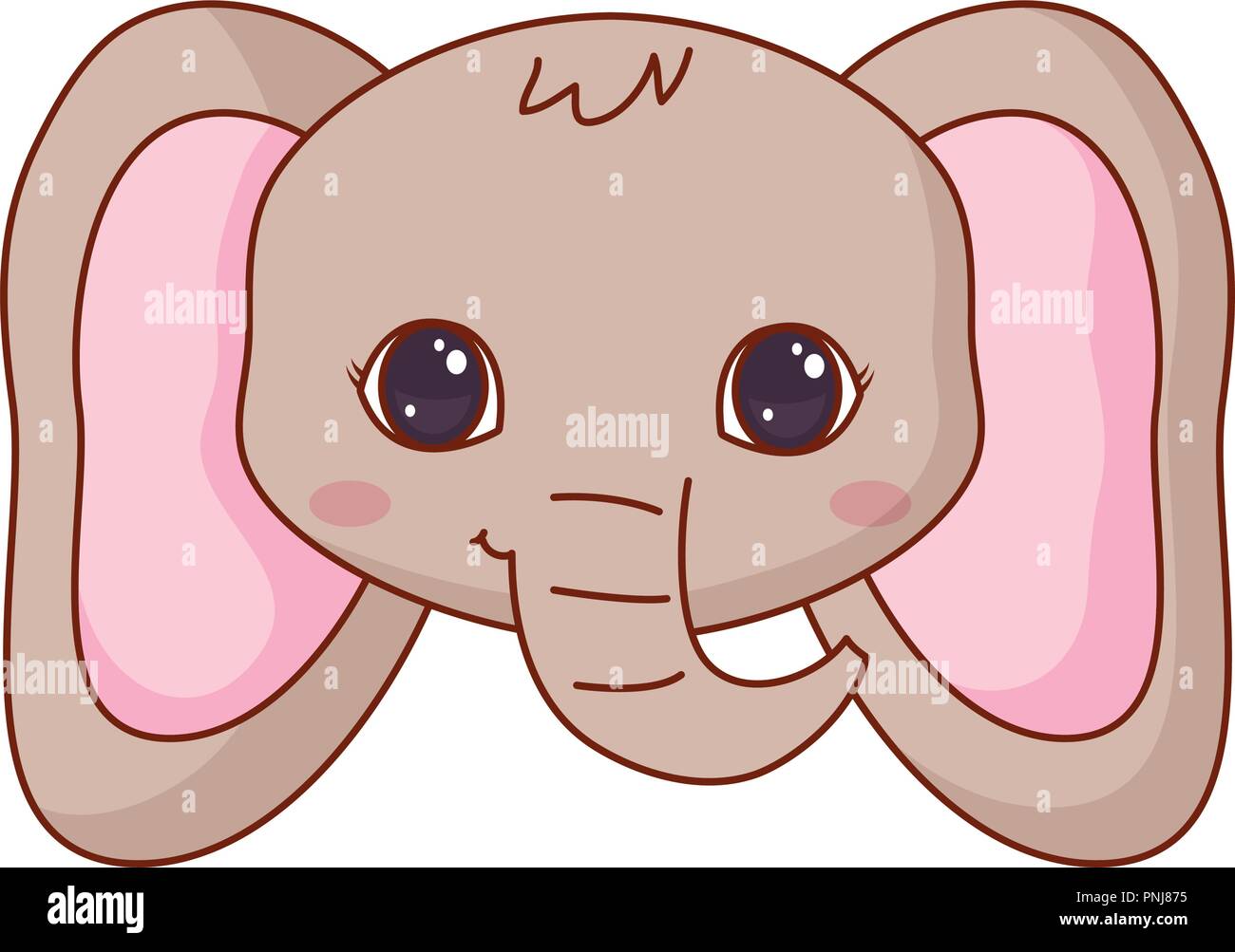 Nettes Gesicht Elefant cartoon Tier Vector Illustration Stock ...