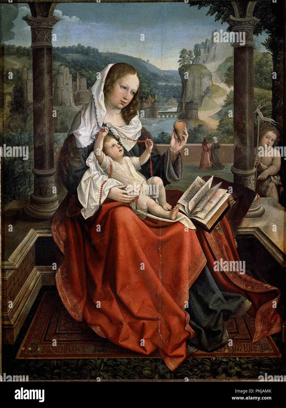 "Jungfrau mit Kind", Ca. 1516, Öl auf Leinwand, 98 cm x 71 cm, P 01932. Autor: BERNARD VAN ORLEY,. Lage: Museo del Prado - PINTURA. MADRID. Spanien. Stockfoto