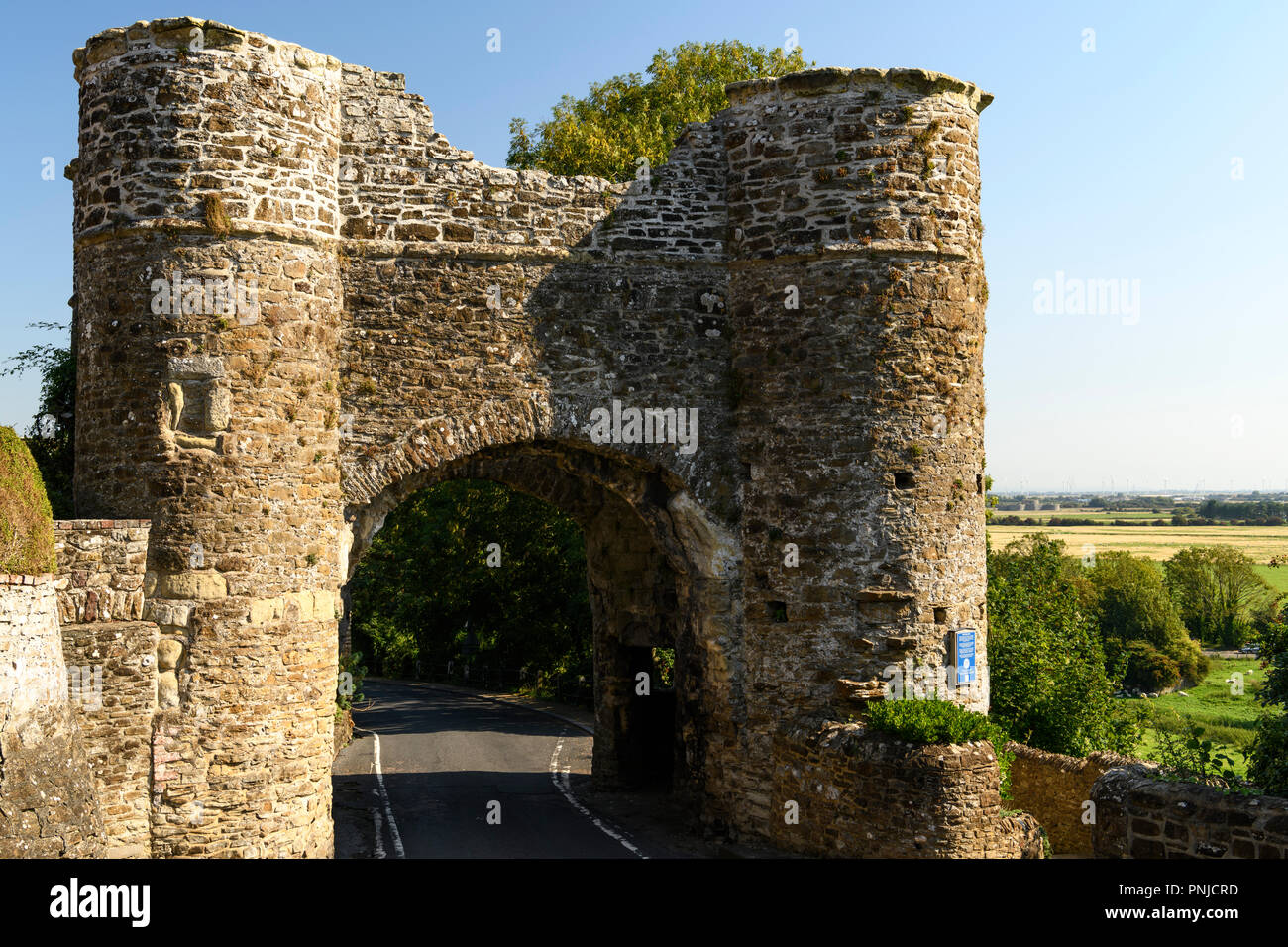 Die mittelalterliche Ausrichtung Tor, Strand Hill, Winchelsea, East Sussex, England. 01. September 2018 Stockfoto