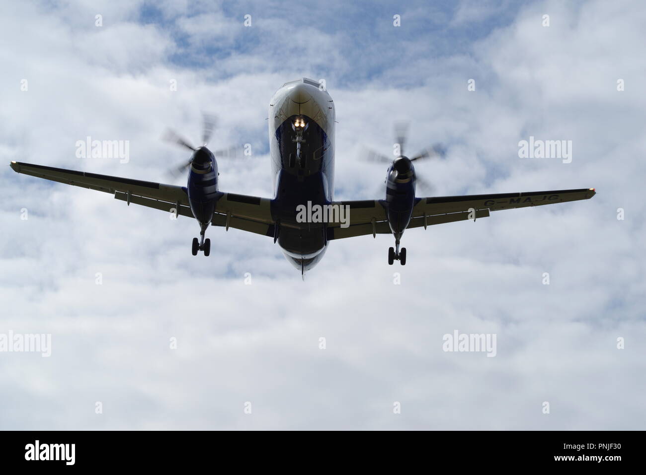 British Aerospace, Jetstream 41, Landung im RAF Valley, Anglesey, Stockfoto