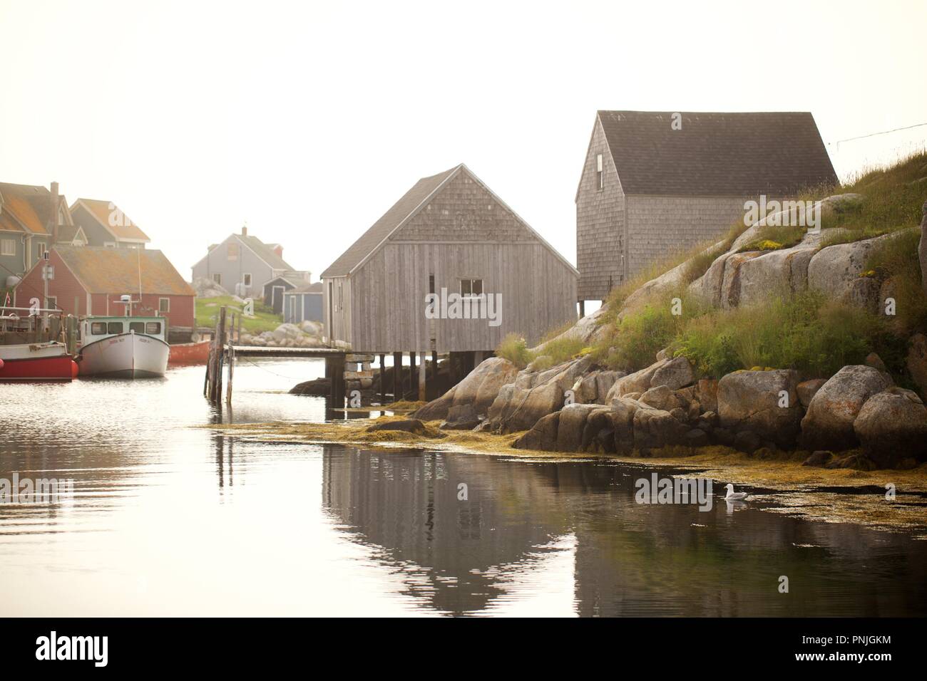 Bilder aus Nova Scotia, in und um Peggy's Cove, das Light House. Stockfoto