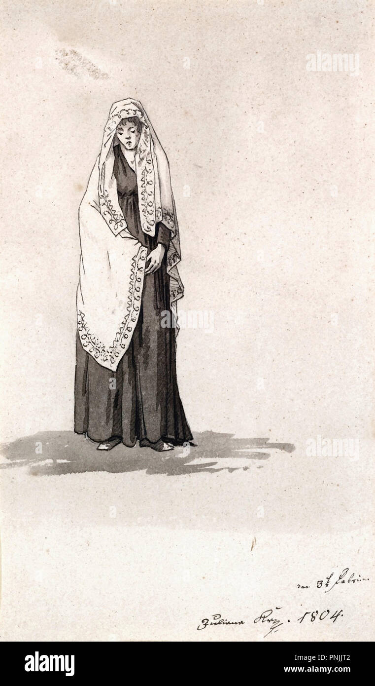 Caspar David Friedrich - Dame mit einem Schal Stockfoto