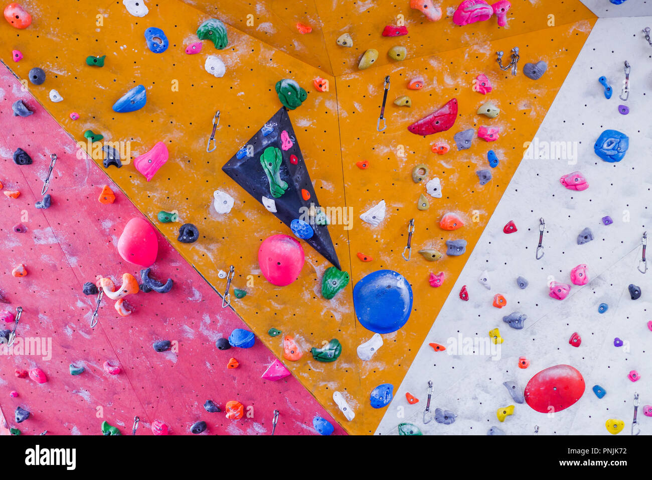 Indoor Kletterwand, staps Sport höhere Schule, Villeurbanne, Frankreich Stockfoto