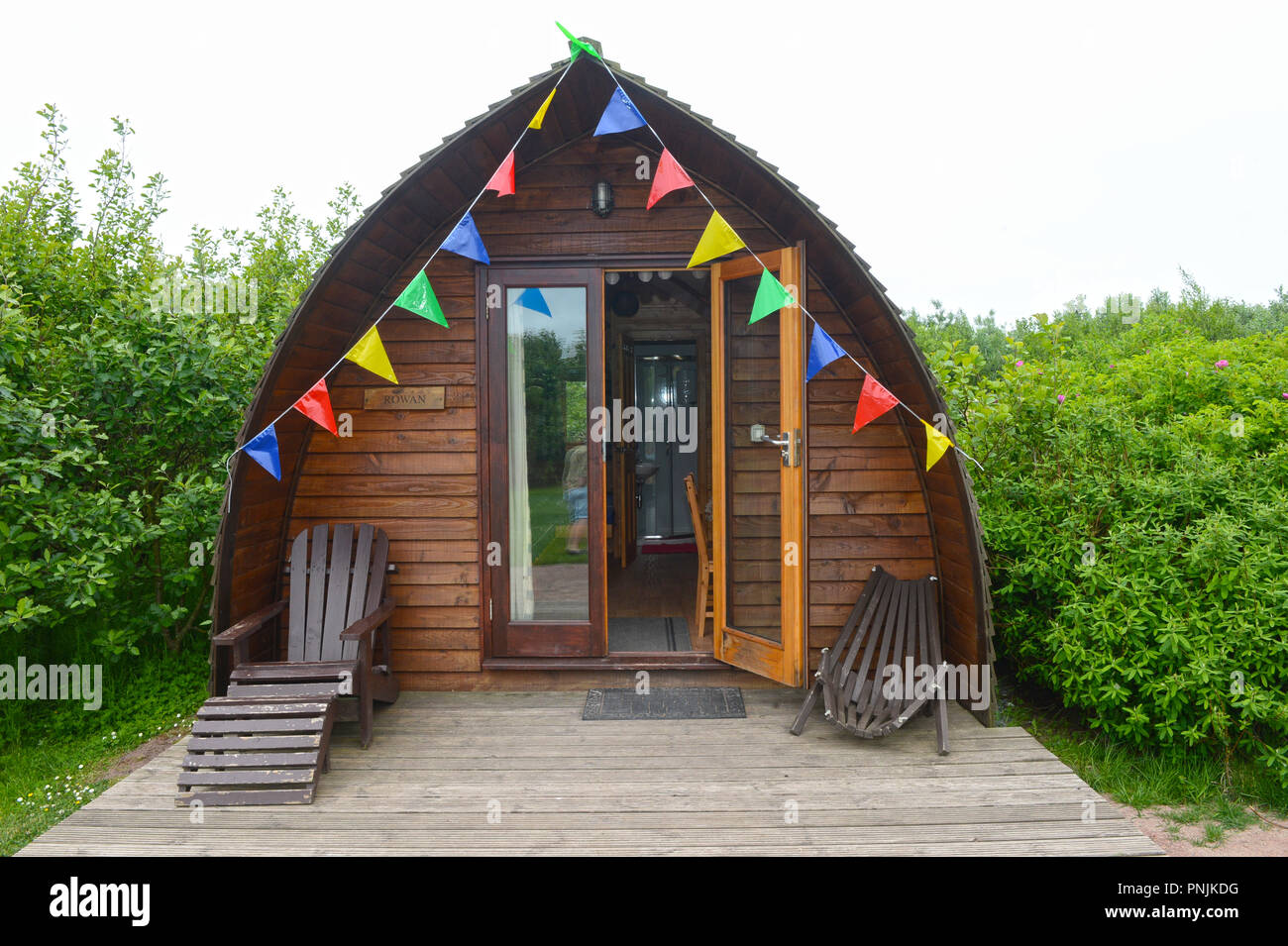 Ferienvilla auf der Insel Shetland im Dorf Brae Stockfoto