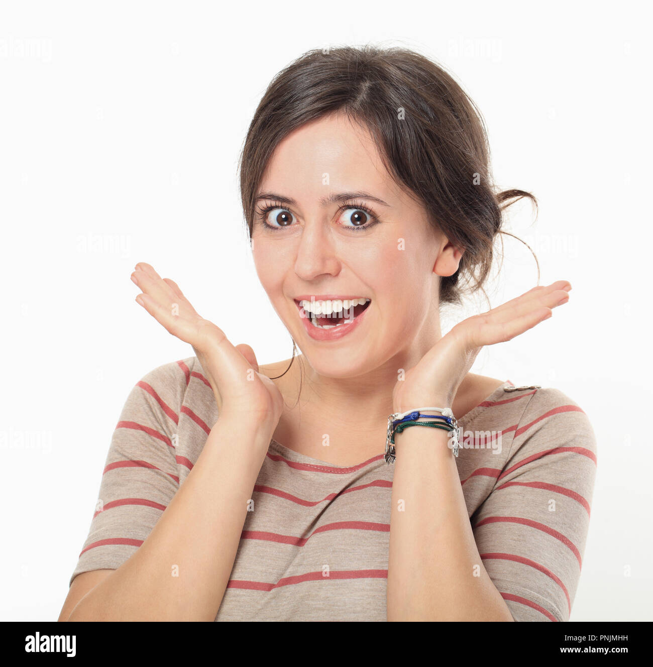 Gute Stimmung der jungen brunette Stockfoto