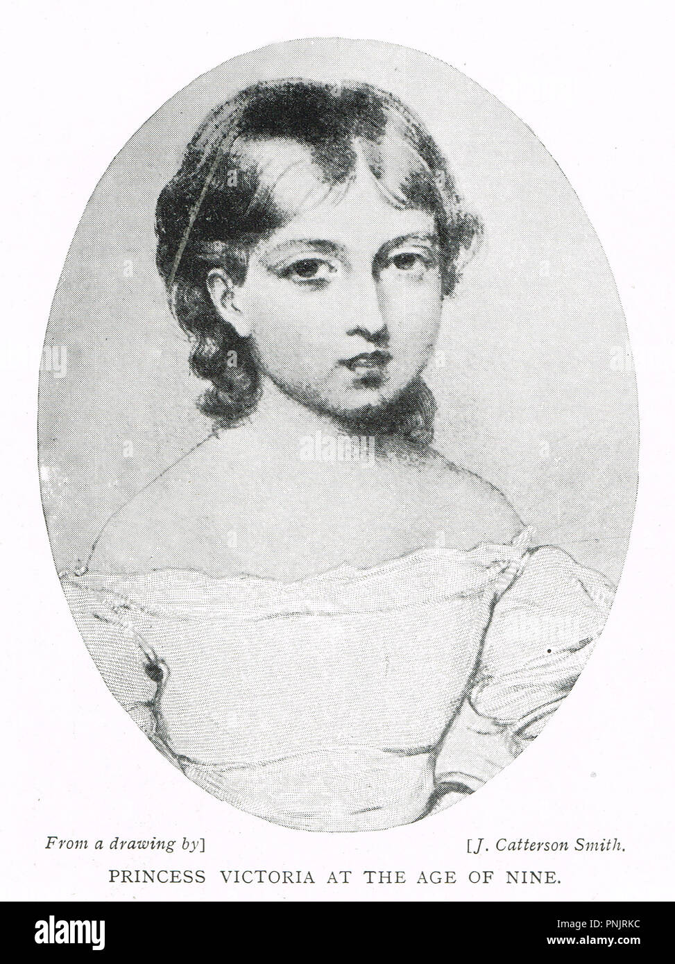 Prinzessin Victoria im Alter von 9, zukünftige Königin Victoria als Kind. Später Königin des Vereinigten Königreichs von Großbritannien und Irland, Kaiserin von Indien Stockfoto