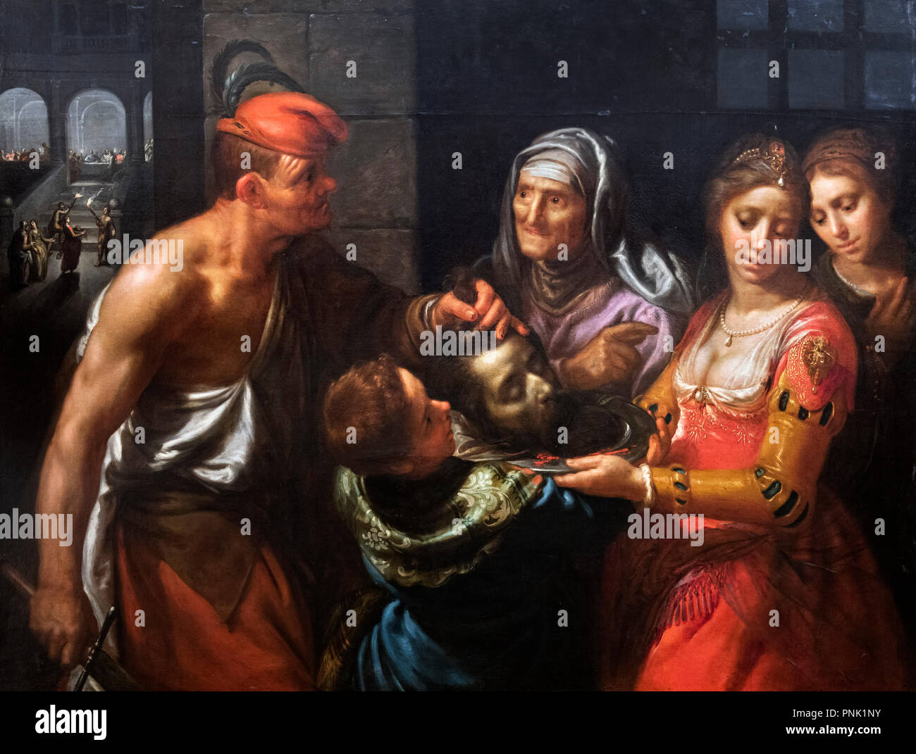 Salome mit dem Kopf Johannes des Täufers von Paulus Moreelse (1571-1638), Öl auf Leinwand, 1618 Stockfoto