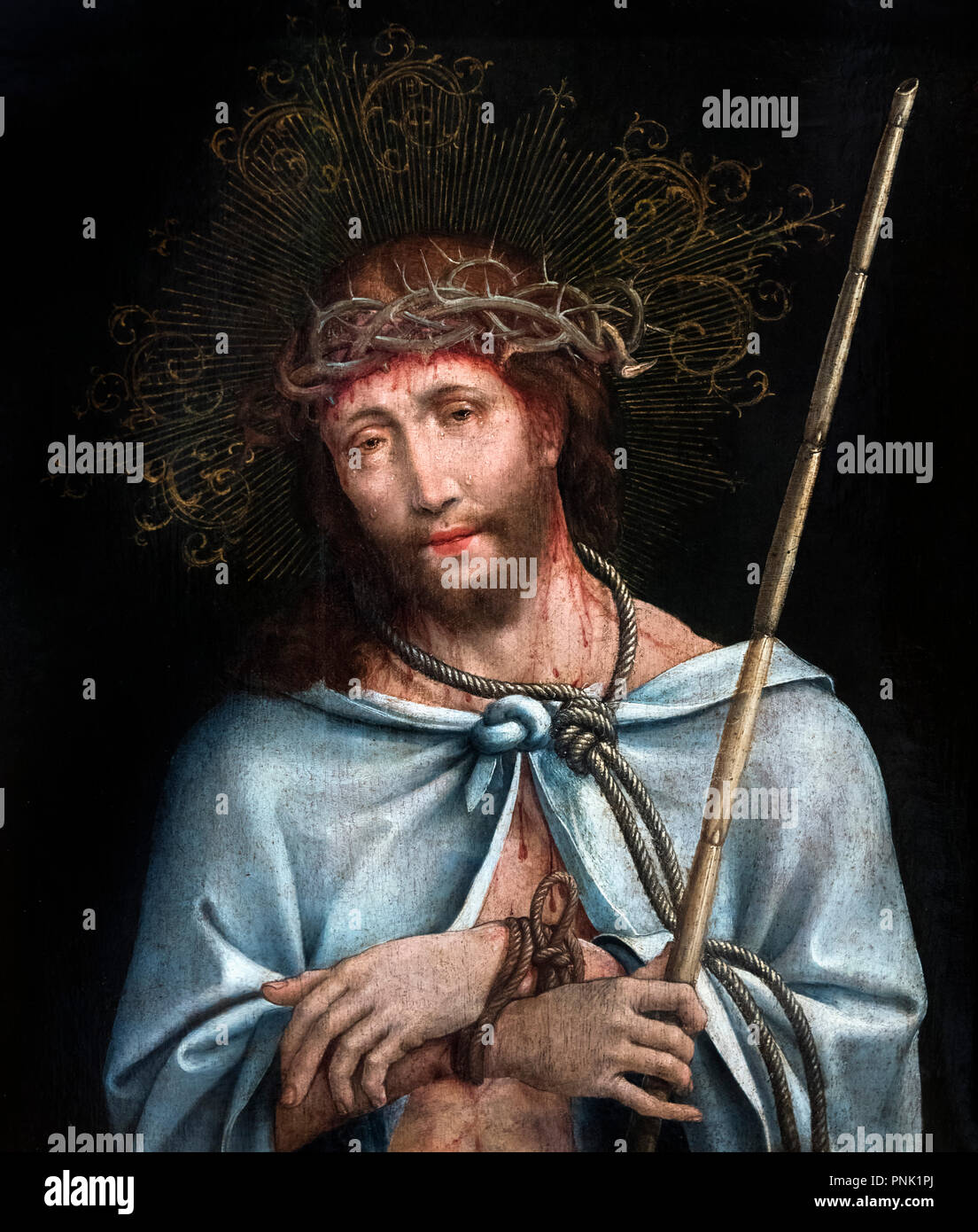 Ecce Homo von Frei Carlos (1517-1540), Öl auf Eichenholz, c. 1520-30 Stockfoto