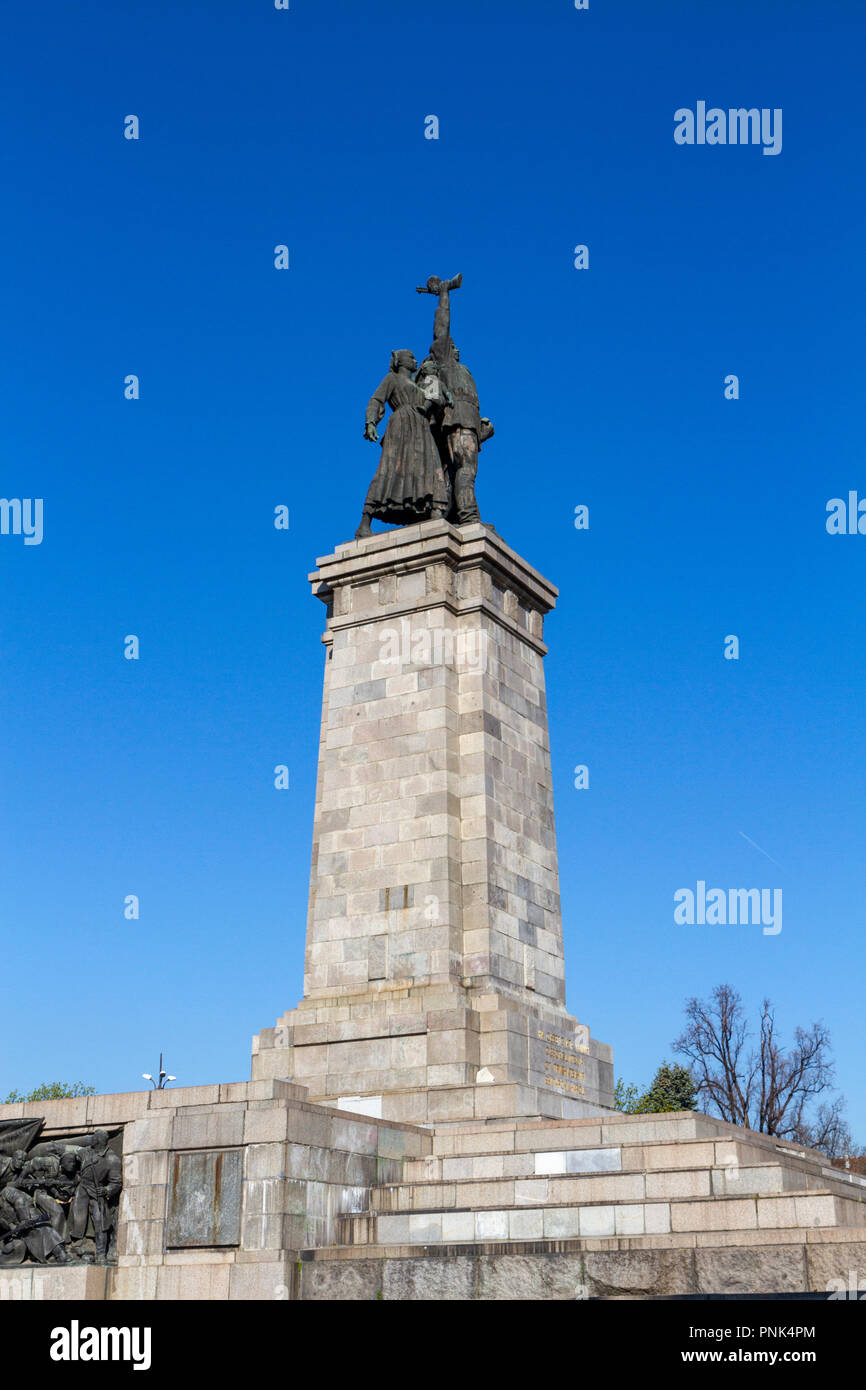 Das Denkmal für die sowjetischen Armee, Knyazheska Garten, Sofia, Bulgarien. Stockfoto