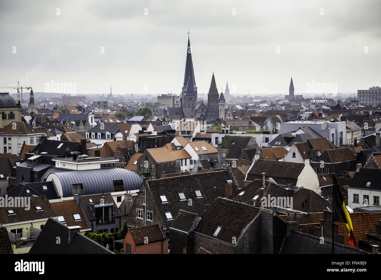 Panoramablick auf die Stadt Gent, Detail der Stadt von Belgien, Europa Stockfoto