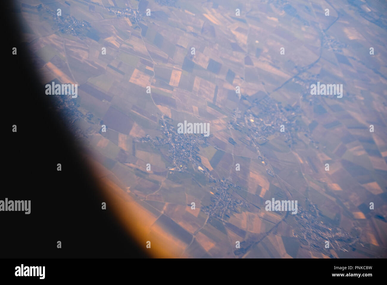 Blick aus einem Flugzeug Stockfoto