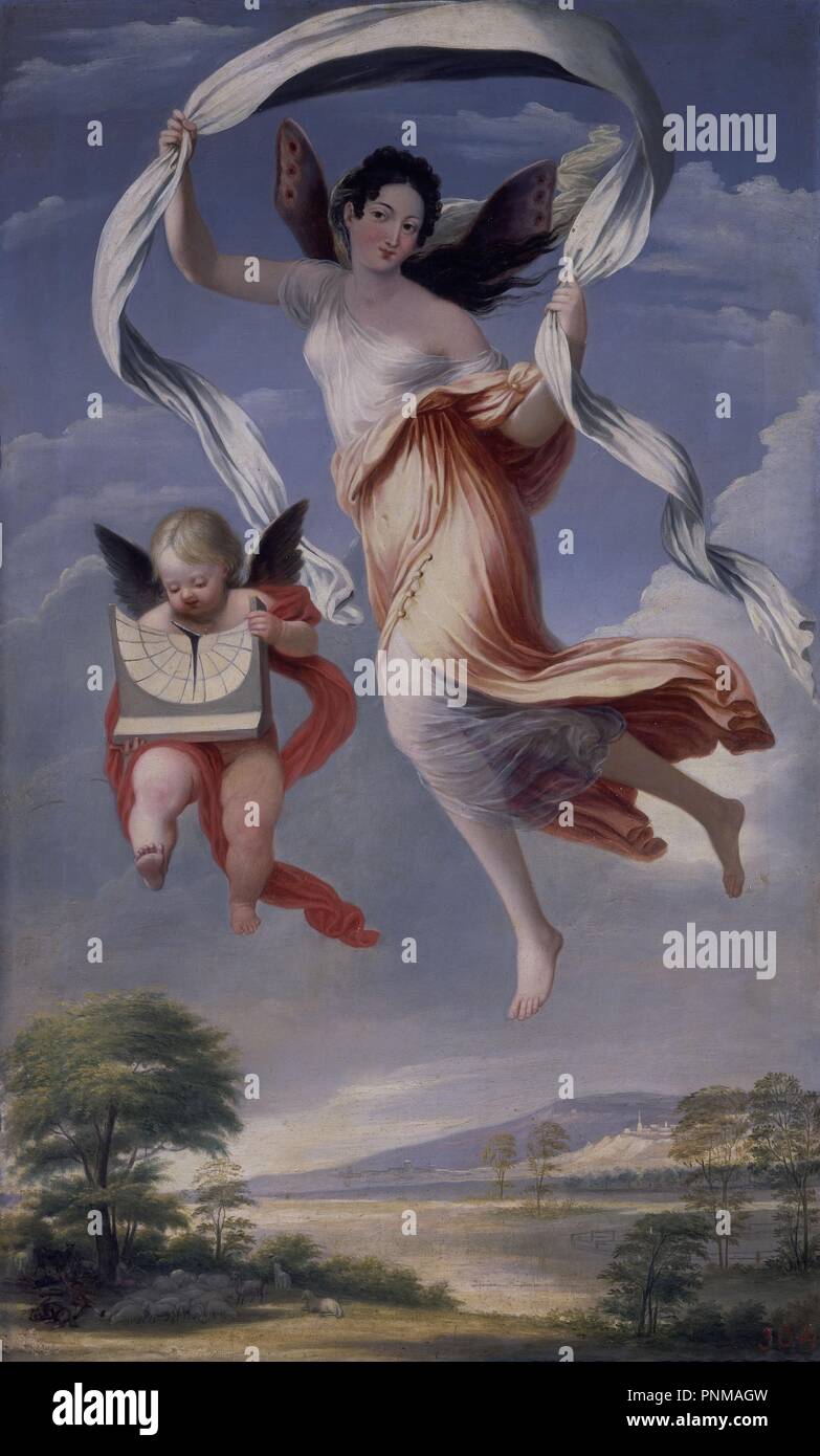 ALEGORIA (EL MEDIODIA O EL CENIT) SIGLO XIX-L. 0,87 X 0,54 - NEOCLASICISMO ESPAÑOL. Thema: MADRAZO Y AGUDO, JOSE DE. Lage: CASON DEL BUEN RETIRO - PINTURA. MADRID. Spanien. Stockfoto