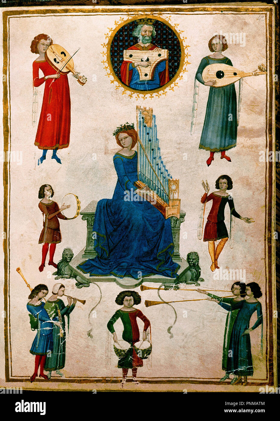 ARITHMETICA DE MUSICA Ó Ó CANCIONERO DE BENEDIKTBEUERN CARMINA BURANA-MS.VA 14. F47. Autor: BOECIO. Lage: National Library. NEAPEL. ITALIA. Stockfoto