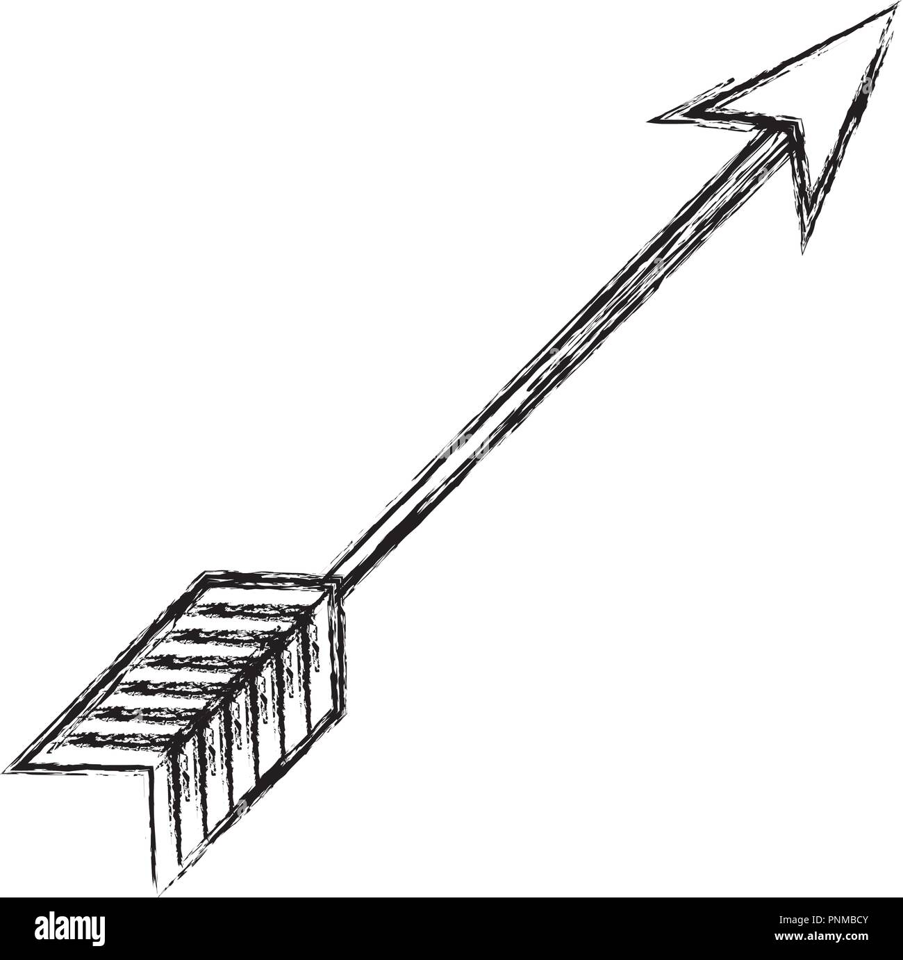 Pfeil Symbol auf weißem Hintergrund, Vector Illustration Stock