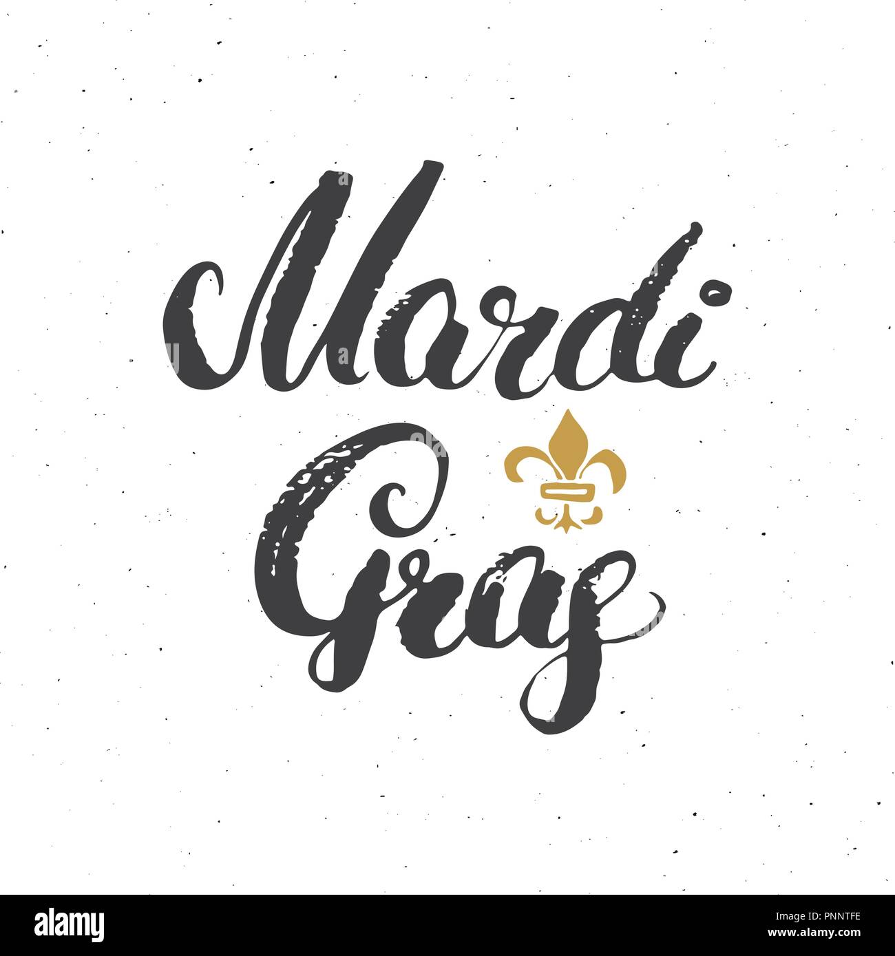 Mardi Gras kalligrafischen Schrift. Typografische Grußkarte Design. Kalligraphie Schrift für den Urlaub wünscht. Handgezeichneten Schriftzug Text Vector illu Stock Vektor