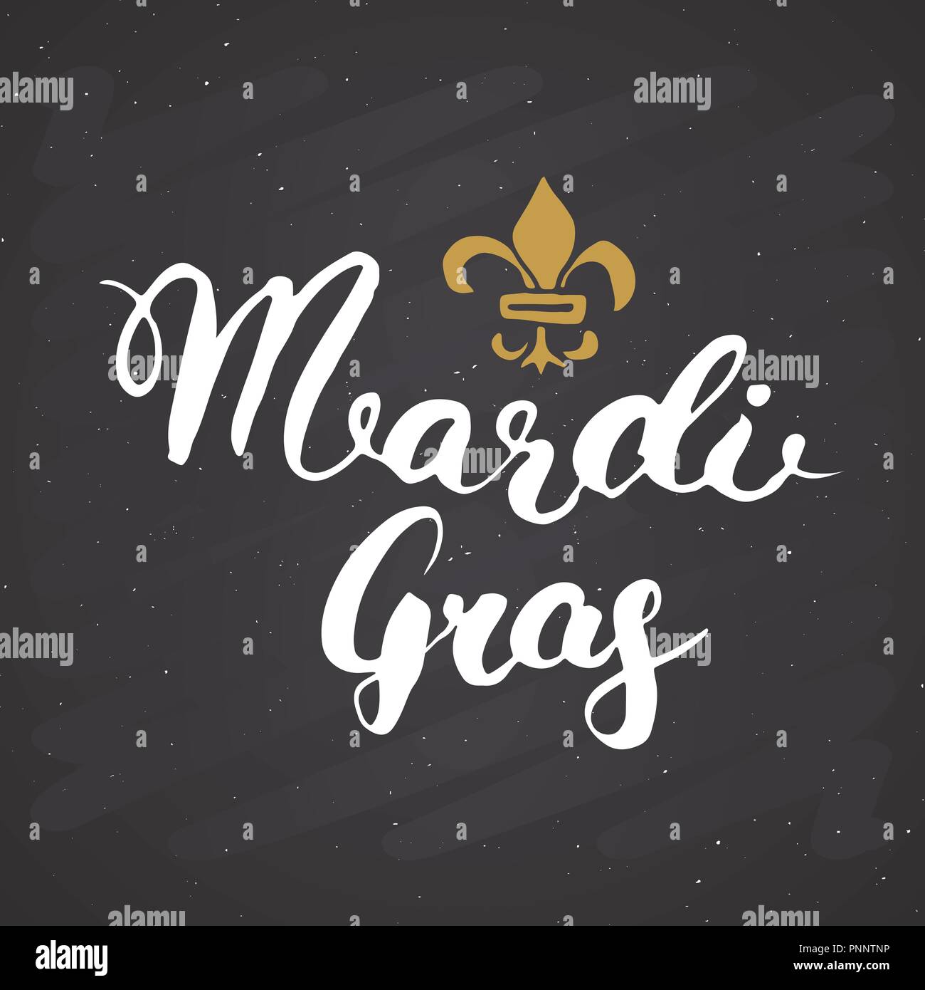 Mardi Gras kalligrafischen Schrift. Typografische Grußkarte Design. Kalligraphie Schrift für den Urlaub wünscht. Handgezeichneten Schriftzug Text Vector illu Stock Vektor