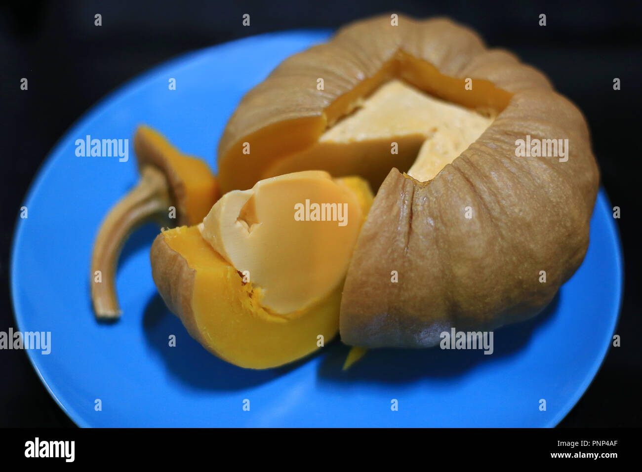 Kürbis Pudding HABE ICH MICH. Stockfoto