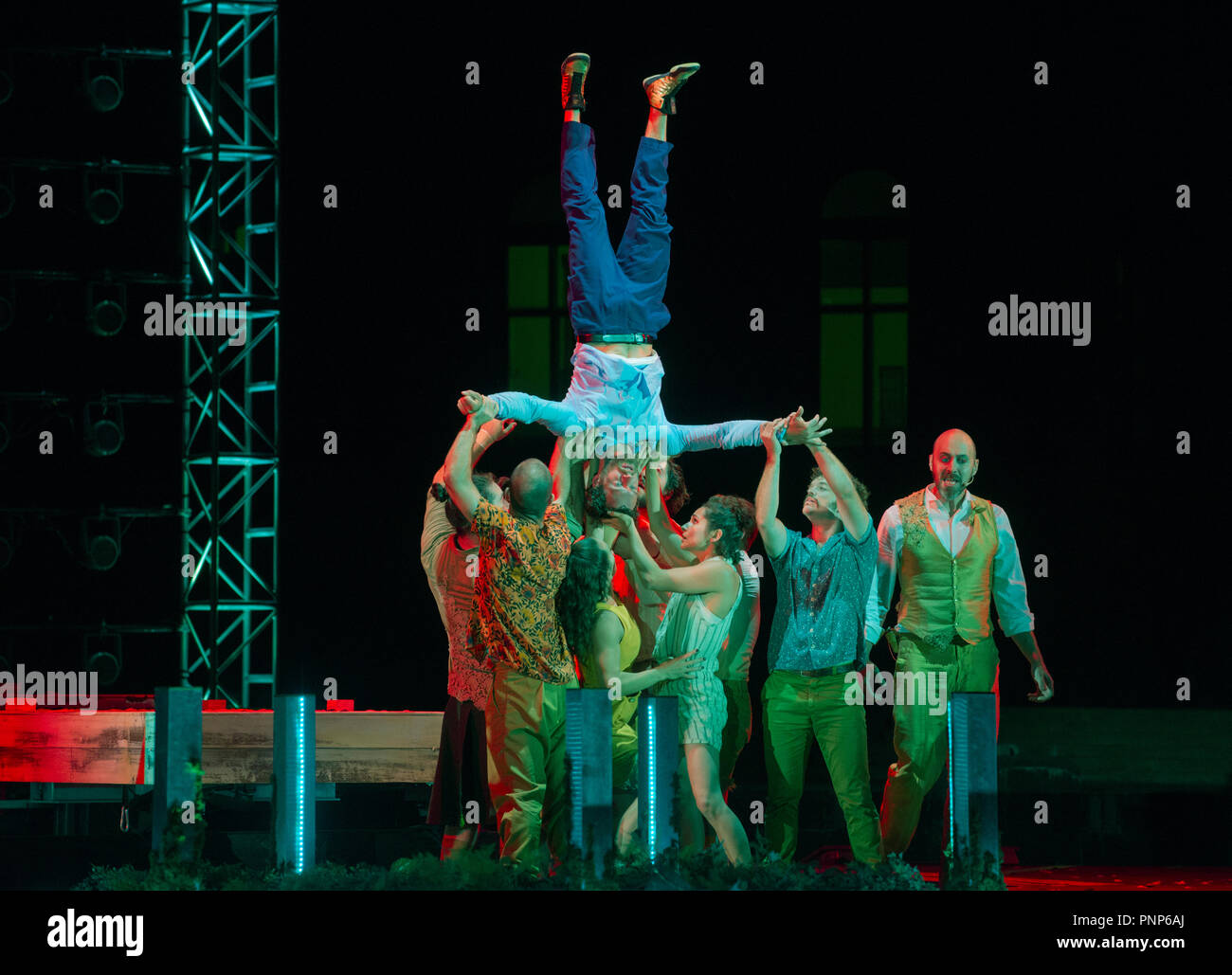 FLIP Fabrique Circus Show 2018, Agora Theater, den Alten Hafen, Québec, Kanada. Stockfoto