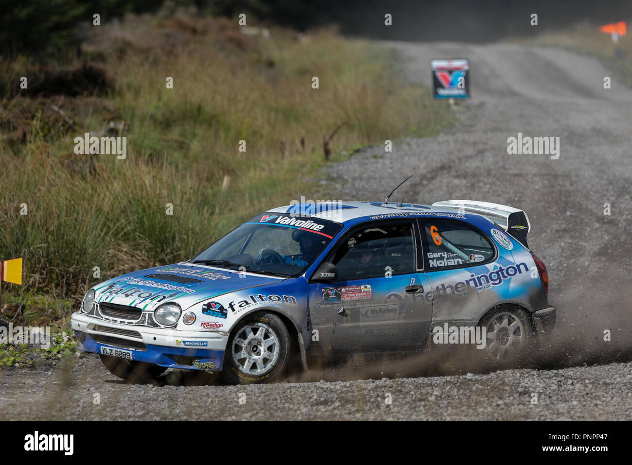 Omagh, Irland. Samstag, 22. September 2018. Adrian Hetherington und Ronan O'Neill (Toyota Corolla WRC) nehmen Sie Platz 5 insgesamt: Graham Service/Alamy leben Nachrichten Stockfoto