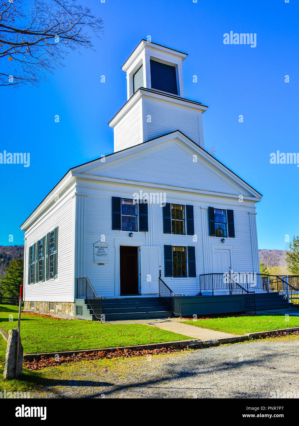 Kirche von jungen Calvin Coolidge (30. US-Präsident) - Plymouth Kerbe, Vermont besuchte Stockfoto