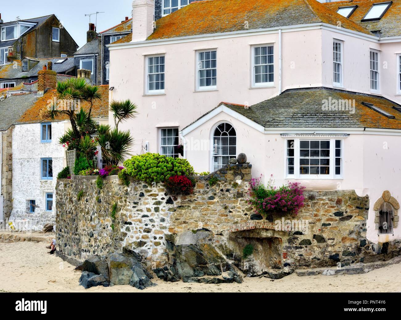 Meer Strand Hotel, St Ives, Cornwall, England, Großbritannien Stockfoto