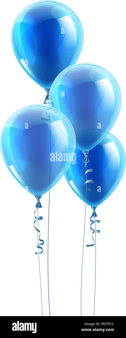 Blue Party Ballons Grafik Stock Vektor