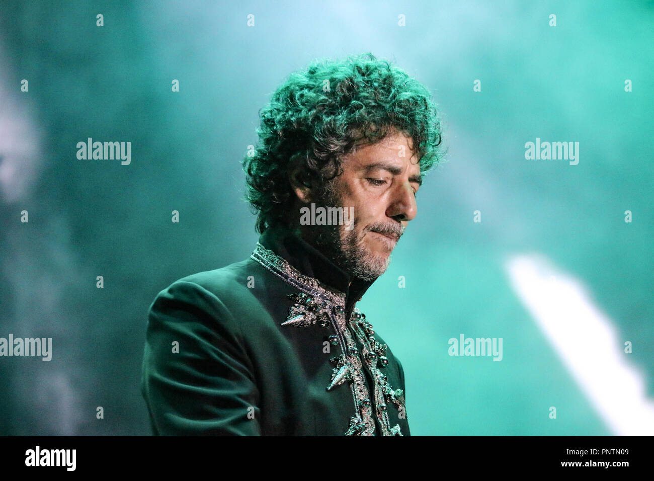 Max Gazzè im Konzert in Matera, der Europäischen Kulturhauptstadt 2019, während der drei Tage der Materadio (Foto von Cosimo Martemucci/Pacific Press) Stockfoto