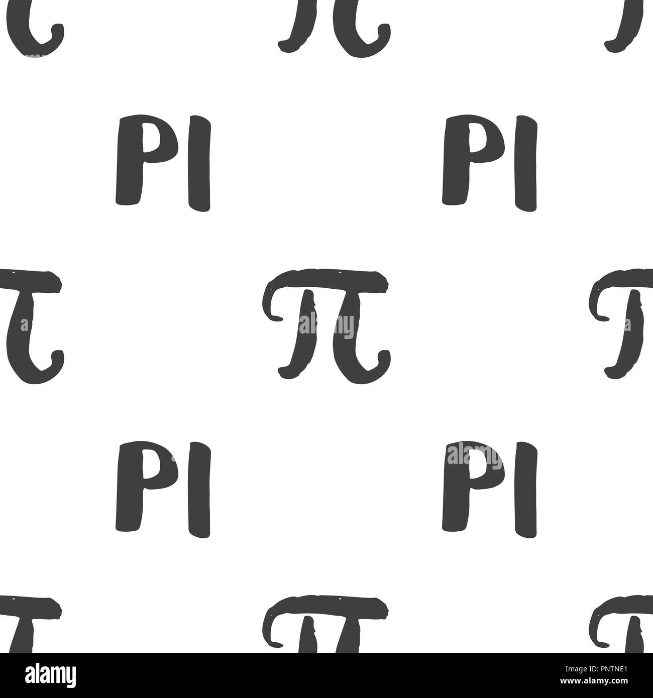 Symbol für Pi nahtlose Muster Vector Illustration. Hand gezeichnet ...