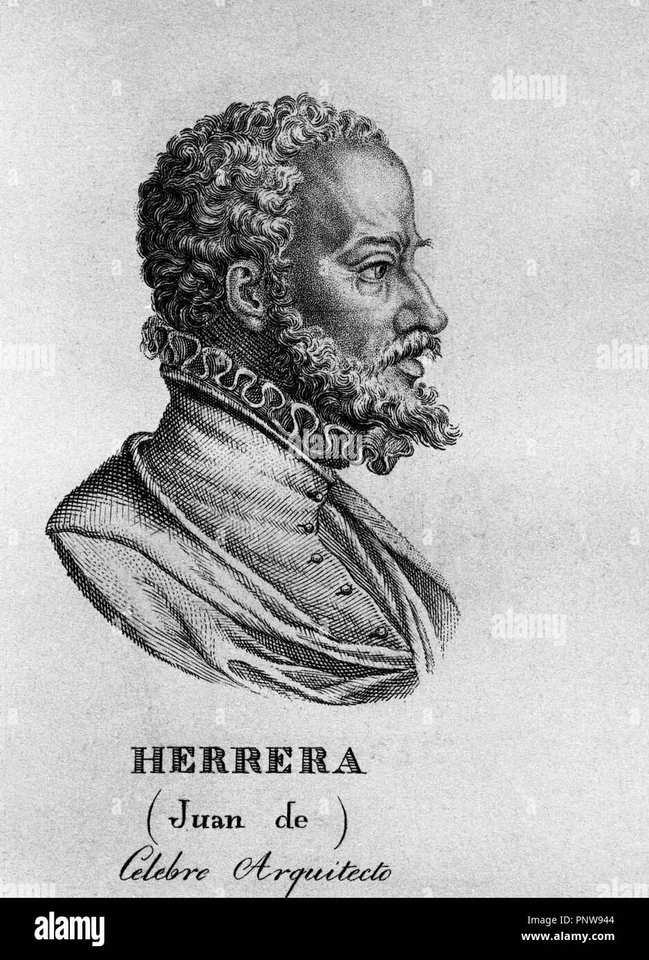 JUAN DE HERRERA (1530/1597) - arquitecto ESPAÑOL. Autor: ESPLUGAS S. Standort: Biblioteca Nacional - coleccion. MADRID. Spanien. Stockfoto