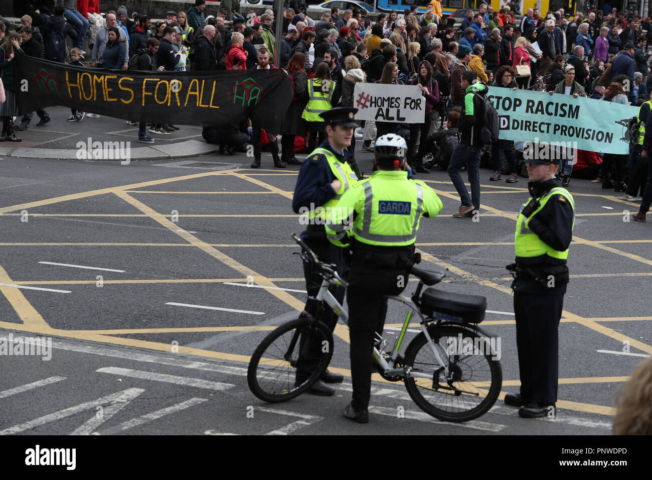 Gardasee Präsenz in Dublin, während einer Zurück die Stadt Gruppe organisierte Veranstaltung. Stockfoto