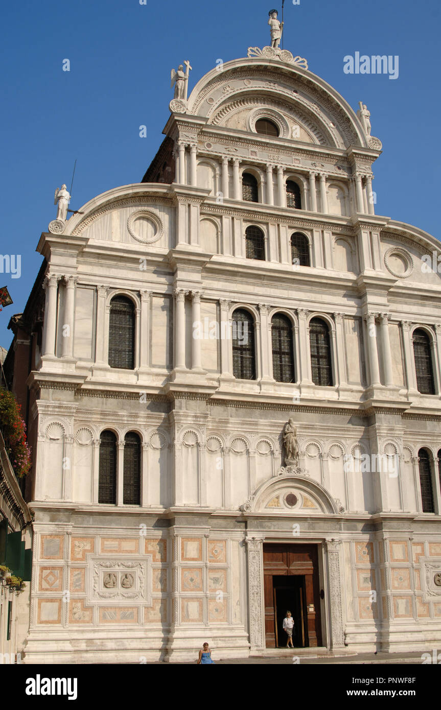 Italien. Venedig. St. Zacharias-Kirche. 15. und 16. Jahrhundert. Fassade. Stockfoto