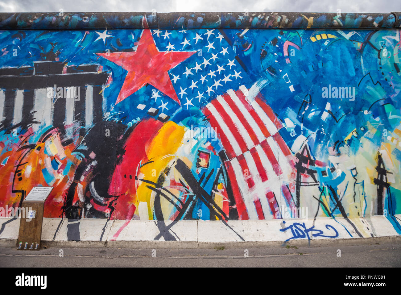Die Berliner Mauer Stockfoto