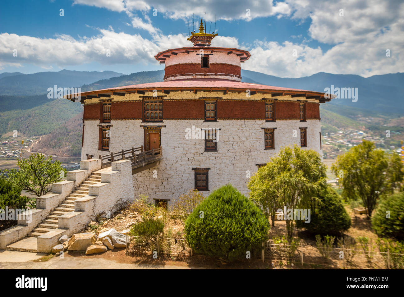 Zitadelle Paro in Bhutan Stockfoto