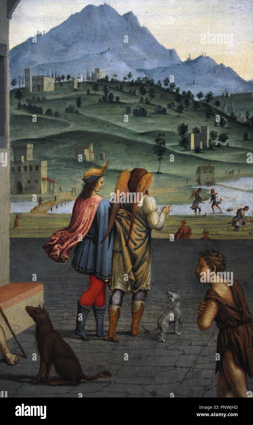 Francesco Granacci (1469-1543). Italienischer Maler. Leben des jungen Tobias. Detail. Gemaldegalerie. Berlin. Deutschland. Stockfoto