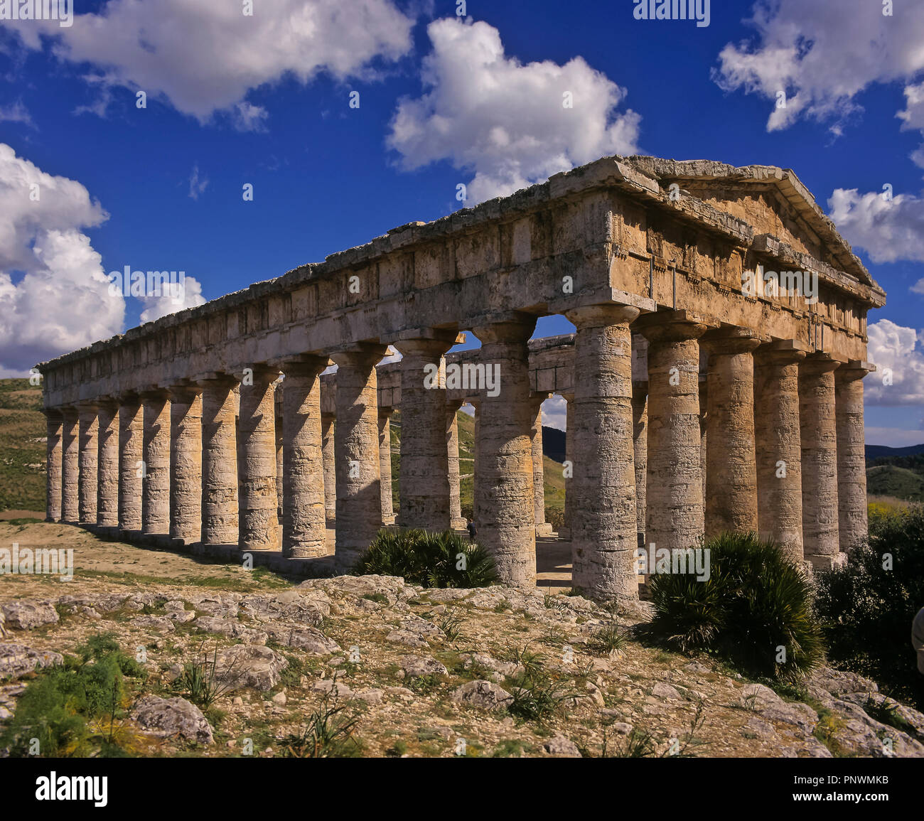 Die griechischen Tempel von Segesta - 5. vorchristlichen Jahrhundert. Sizilien. Italien. Europa Stockfoto