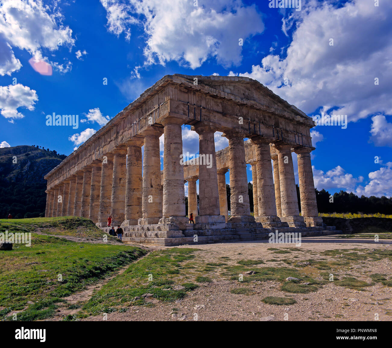 Die griechischen Tempel von Segesta - 5. vorchristlichen Jahrhundert. Sizilien. Italien. Europa Stockfoto
