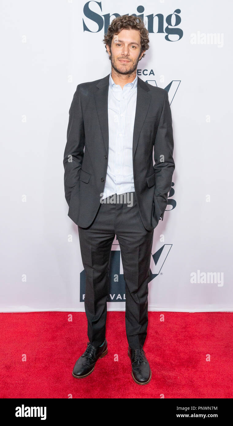New York, NY - 21. September 2018: Adam Brody besucht die dritte Season Premiere von StartUp während des Tribeca TV Festival im Frühjahr Studios Stockfoto
